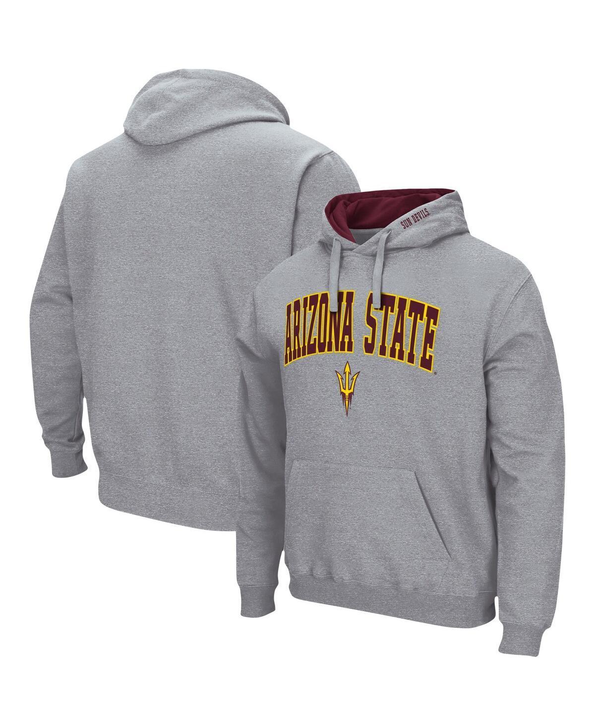 Men's Colosseum Heathered Gray Bowling Green St. Falcons Arch and Logo Pullover Hoodie, Size: Small, Bwg Grey Product Image