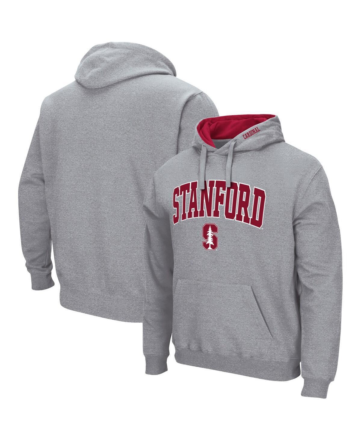 Mens Colosseum Heathered Gray Stanford Cardinal Arch & Logo 3.0 Pullover Hoodie Product Image
