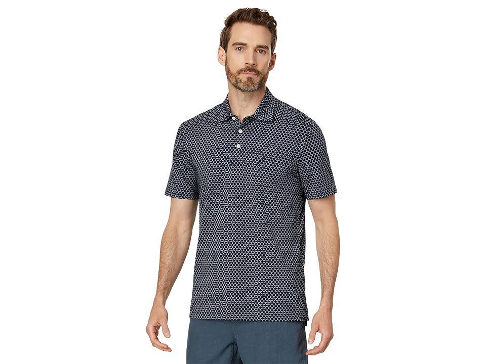 Faherty Short Sleeve Movement Pique Polo (Midnight Fishscale) Men's Short Sleeve Knit Product Image