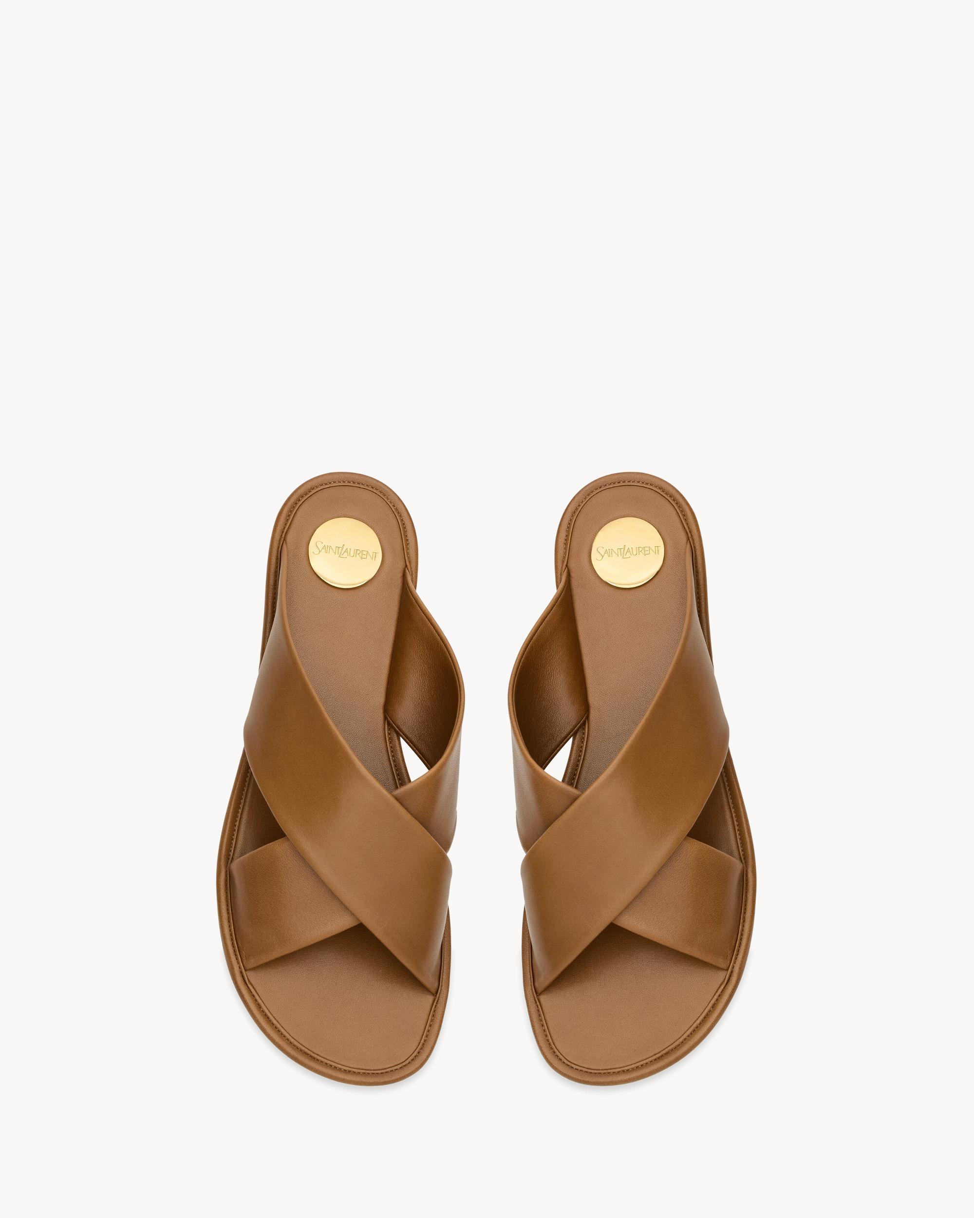 CARLYLE SLIDES in smooth leather Product Image