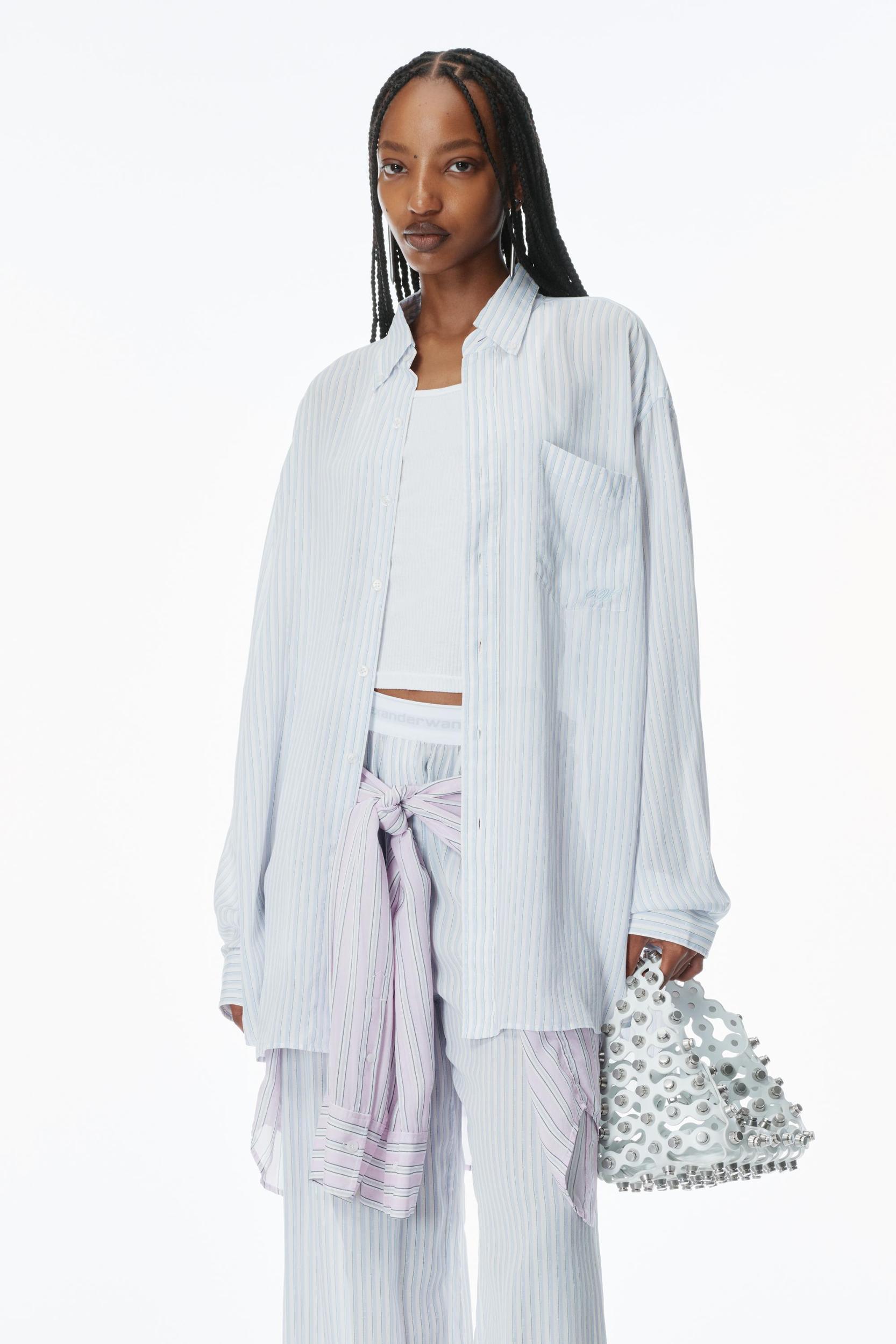 Oversize Silk Chiffon Shirt Product Image