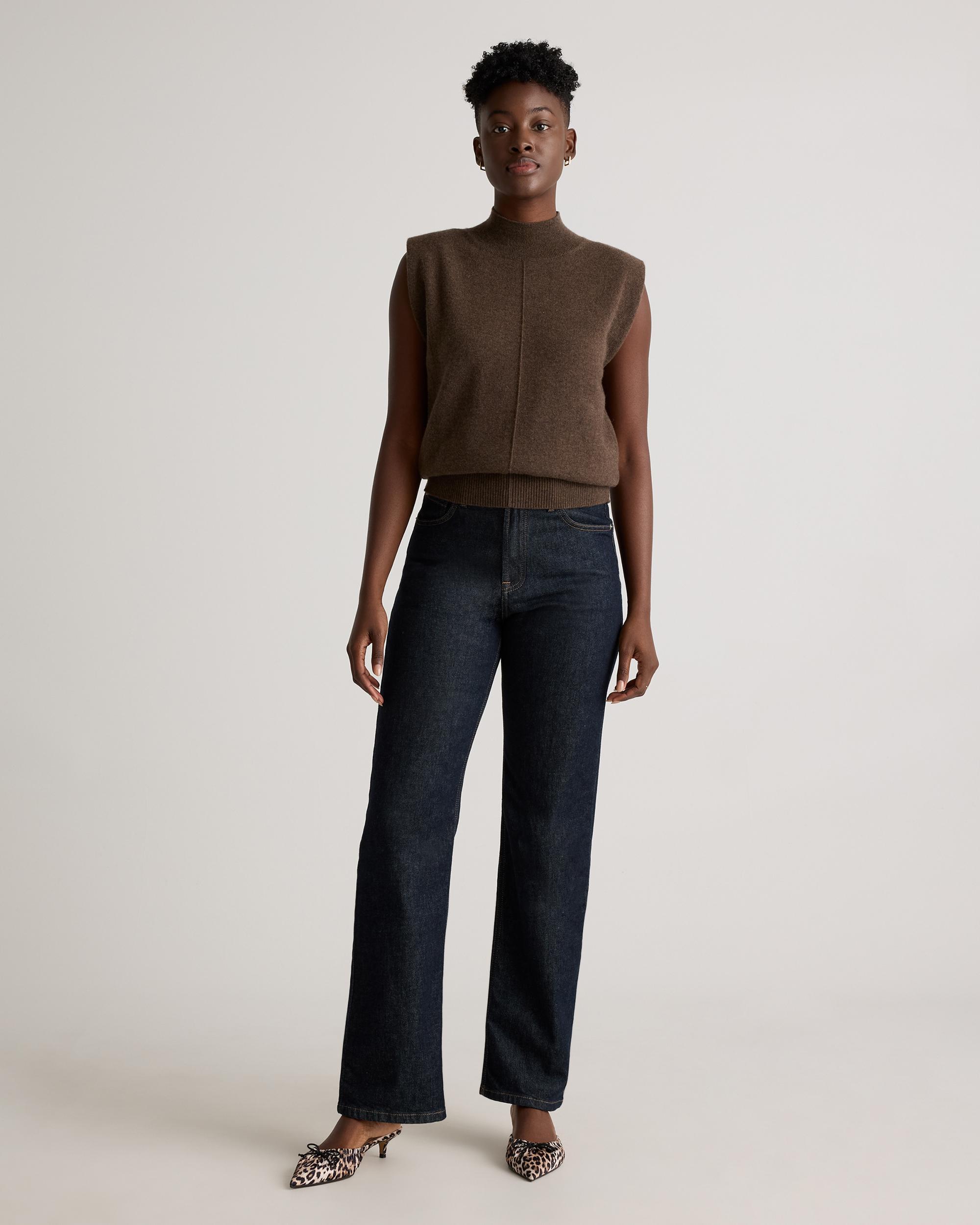 Quince | Women's Mongolian Cashmere Padded-Shoulder Sweater Tank Top Size XL Product Image