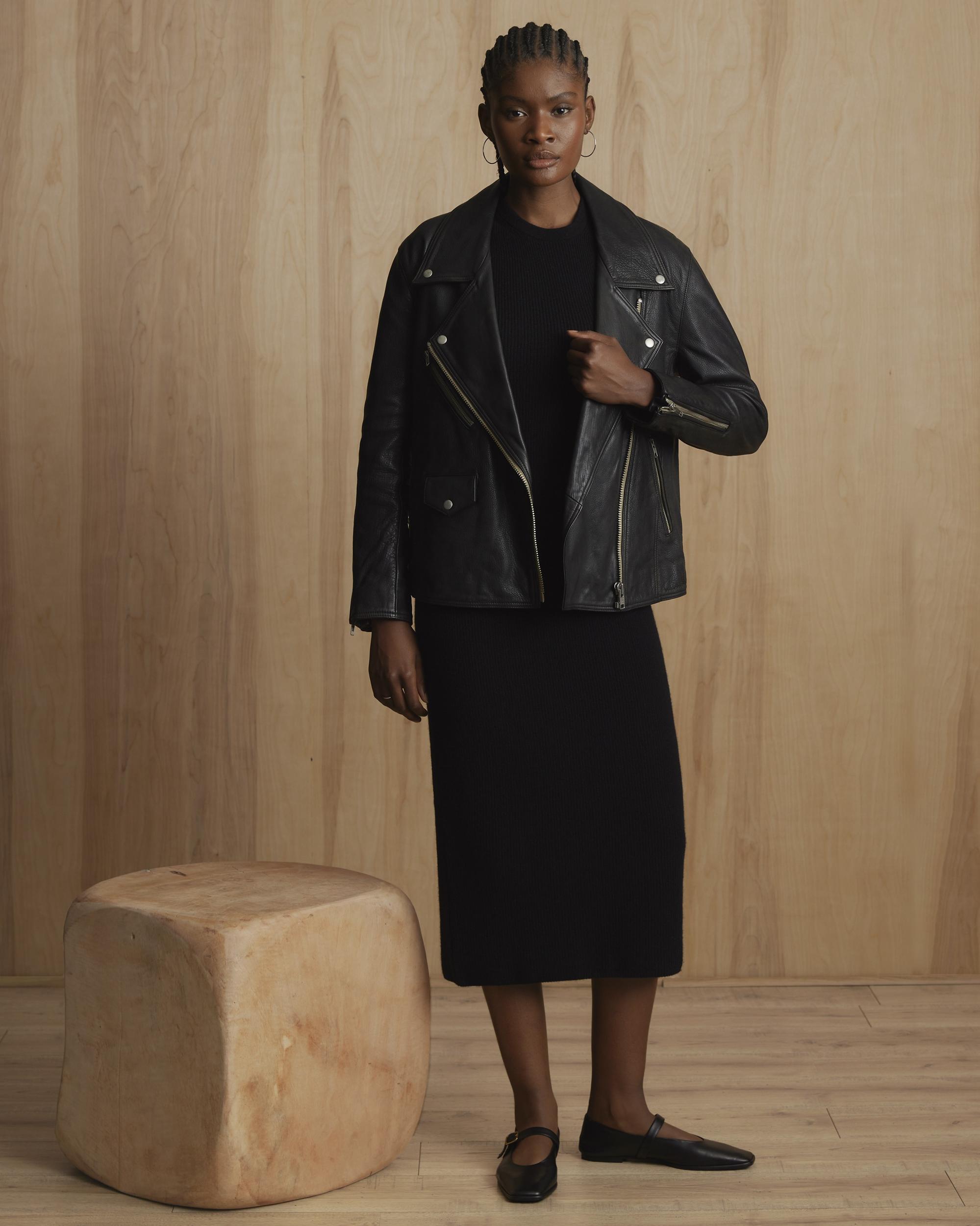Quince | Women's OverSized Biker Jacket Size XS, Leather Product Image