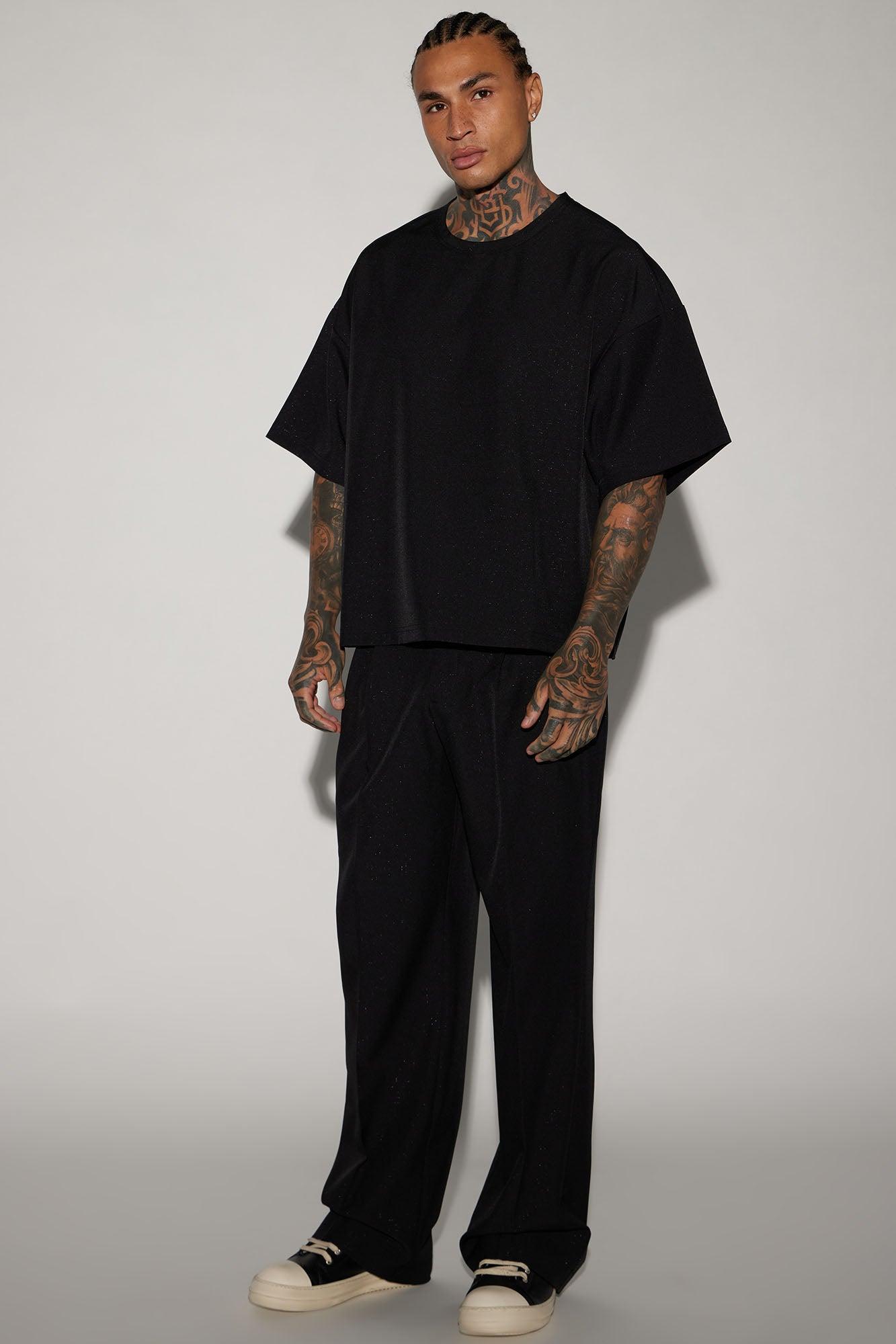 Universal Pleated Loose Trousers - Black Product Image