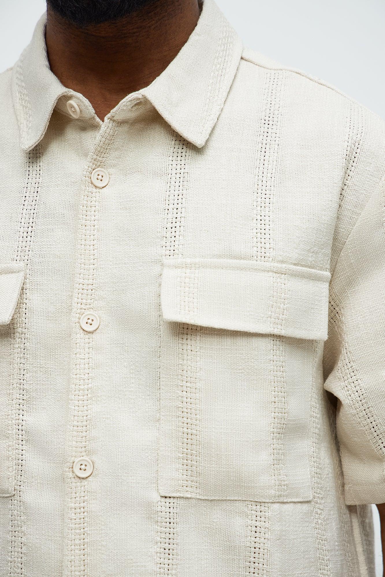 Carmen Jacquard Pocket Shirt - Off White Product Image
