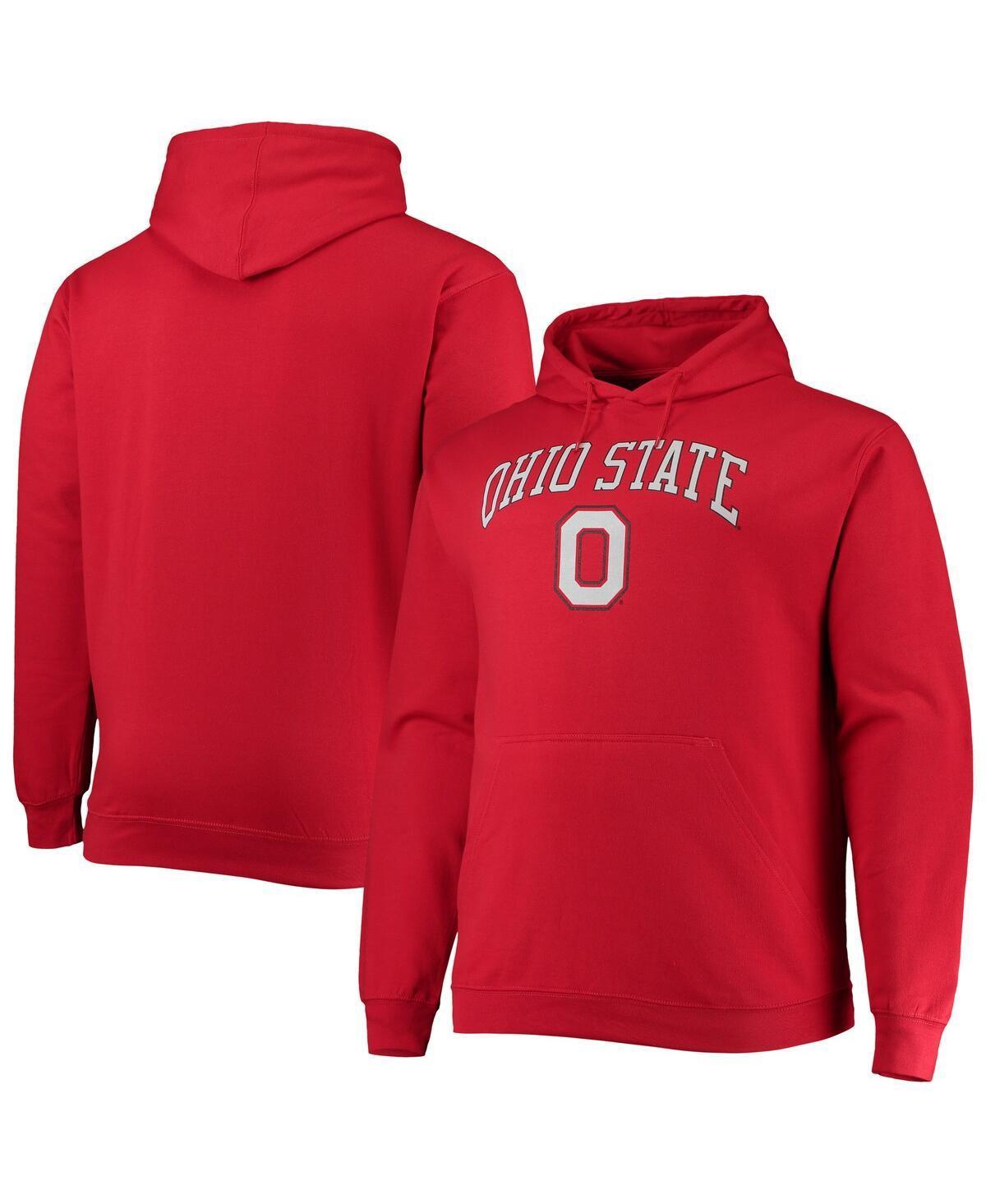Men's Champion Scarlet Ohio State Buckeyes Big & Tall Arch Over Logo Powerblend Pullover Hoodie, Size: 2XB, Red Product Image