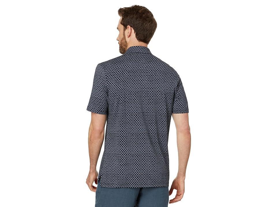 Faherty Short Sleeve Movement Pique Polo (Midnight Fishscale) Men's Short Sleeve Knit Product Image