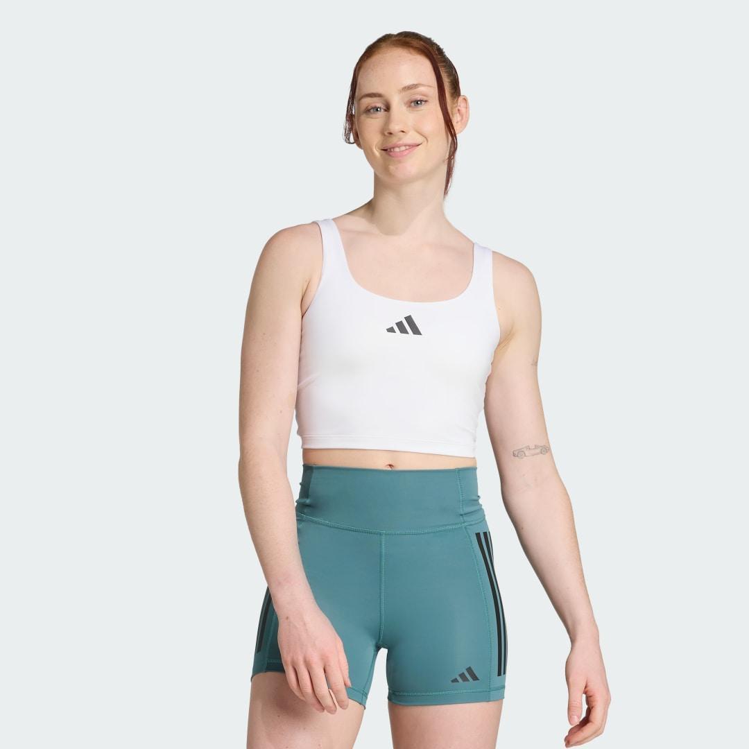 adidas Power Light Support Bra Tank Powder Plum L Womens Product Image