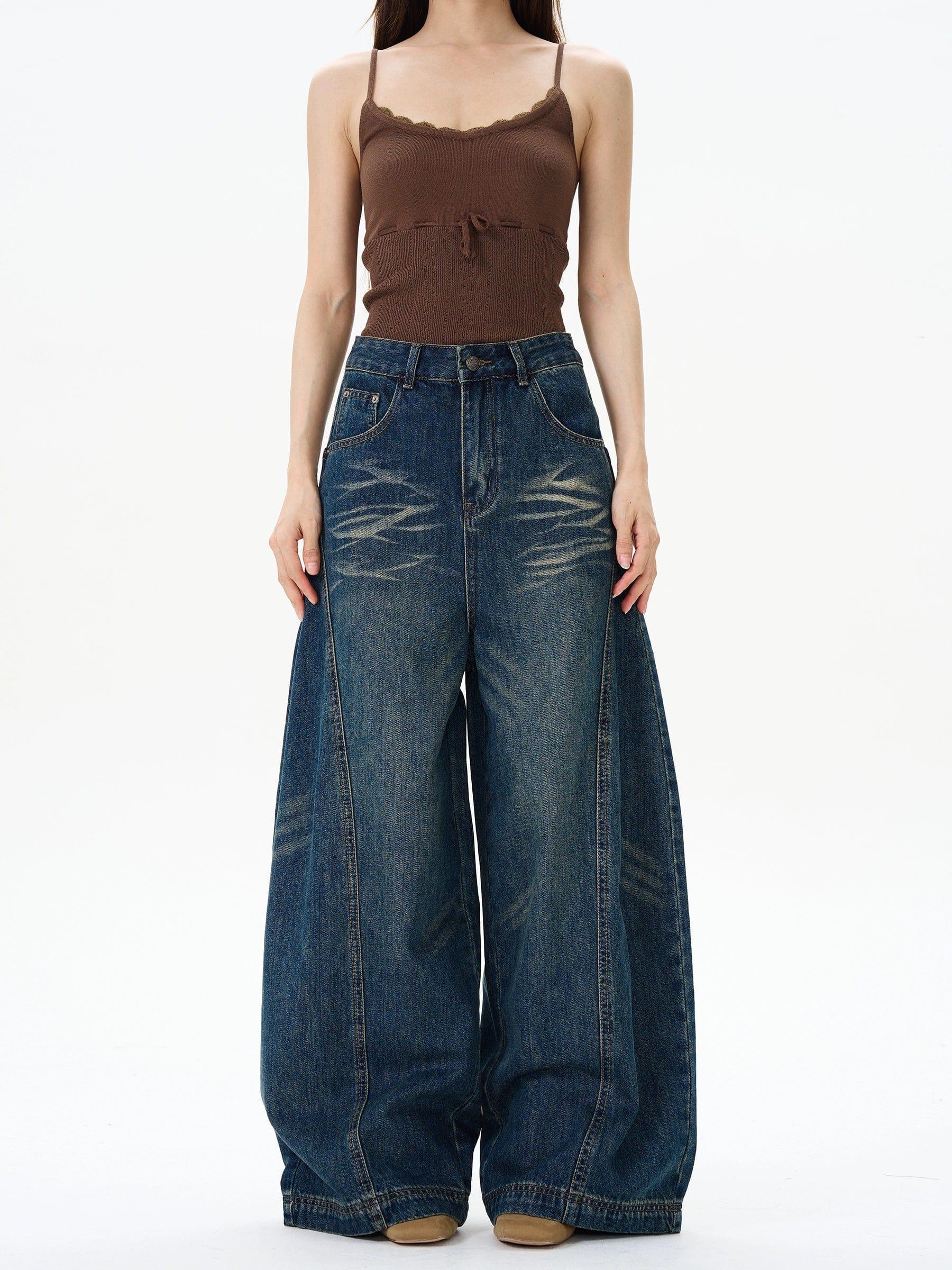 RT No. 12132 BLUE BAGGY DENIM JEANS Product Image