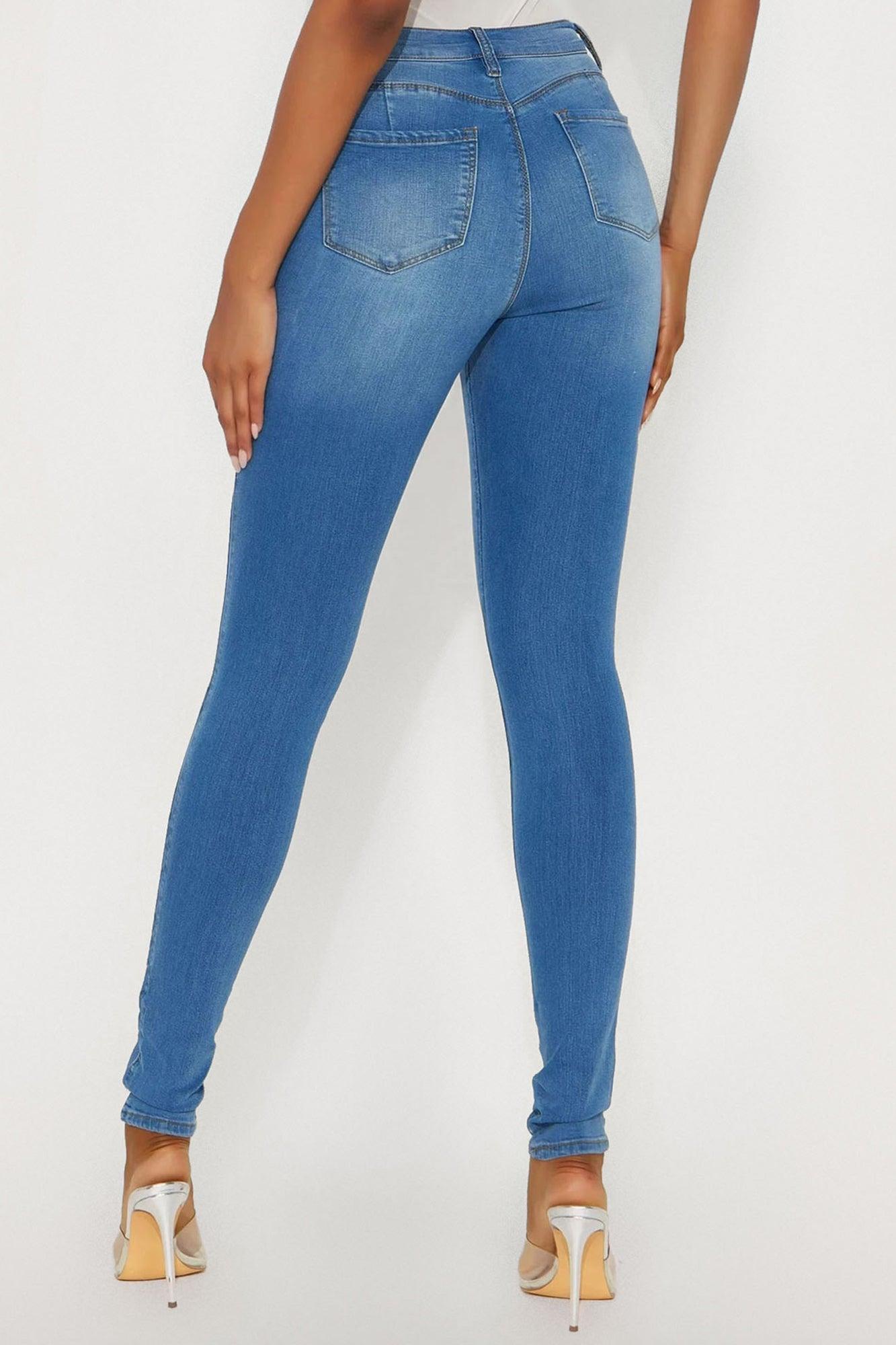Tall Classic Beauty Booty Lifter Skinny Jeans - Medium Blue Wash Product Image