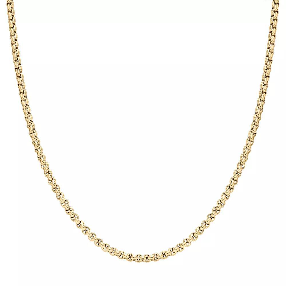 Mens LYNX Stainless Steel 3.5 mm Box Chain Necklace Gold Tone Product Image