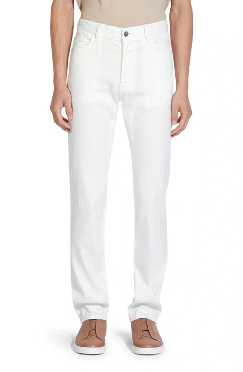 ZEGNA White Stretch Cotton Roccia Jeans Product Image