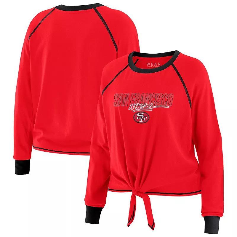 Women's WEAR by Erin Andrews Green/Black New York Jets Plus Size Tie-Front Long Sleeve Top, Size: 3XL Product Image