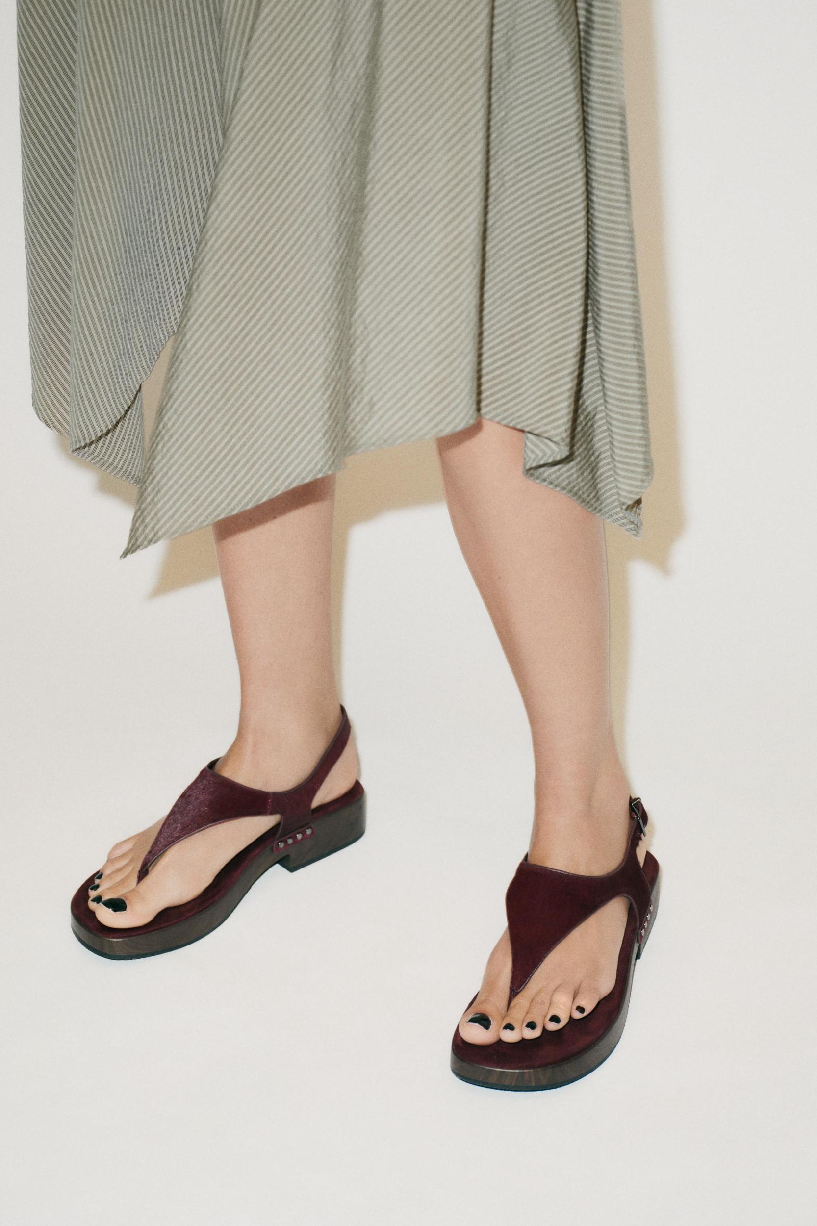 STUDDED LEATHER SANDALS Product Image