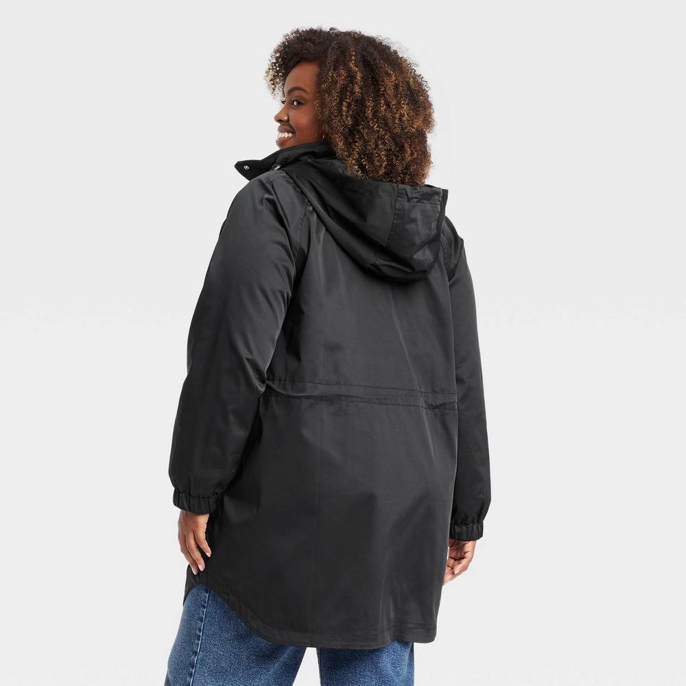 Womens Rain Jacket - Ava & Viv Black 1X Product Image