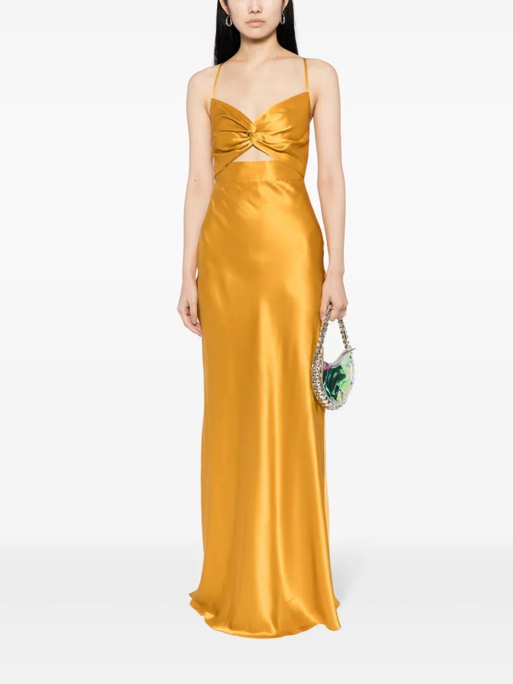 twisted-bodice silk gown Product Image