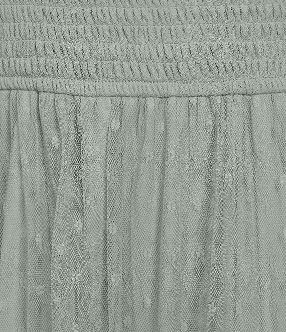 Blu Pepper Lace Polka Dot Square Neck Sleeveless Tiered Midi Dress Product Image