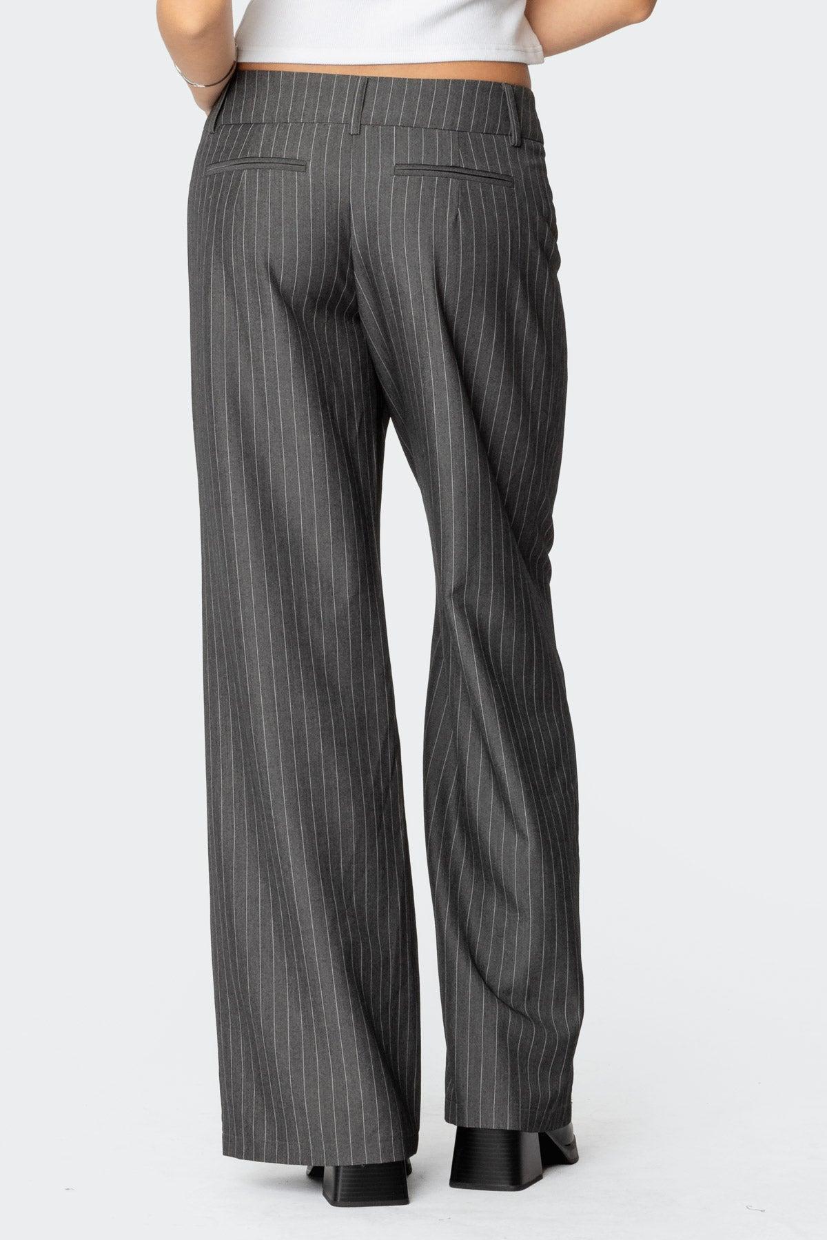Mayla Wide Leg Pinstripe Trousers Product Image