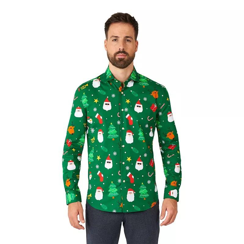 Men's OppoSuits Festivity Christmas Button-Down Shirt, Size: Small, Green Product Image