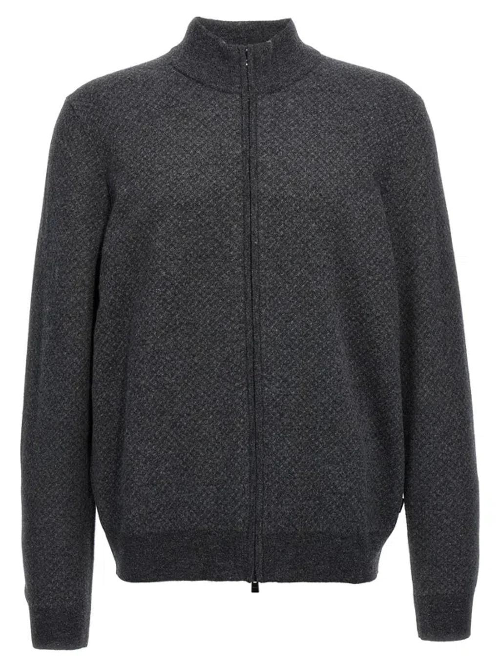 HUGO BOSS Cardigan Mit Reissverschluss In Black Product Image