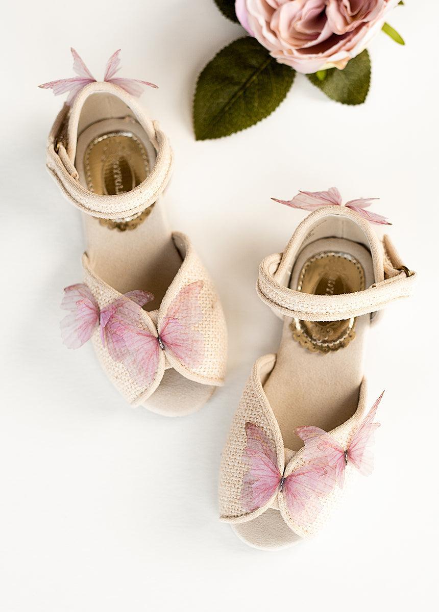Mercedes Peep Toe Flats in Pale Blue Girls Product Image
