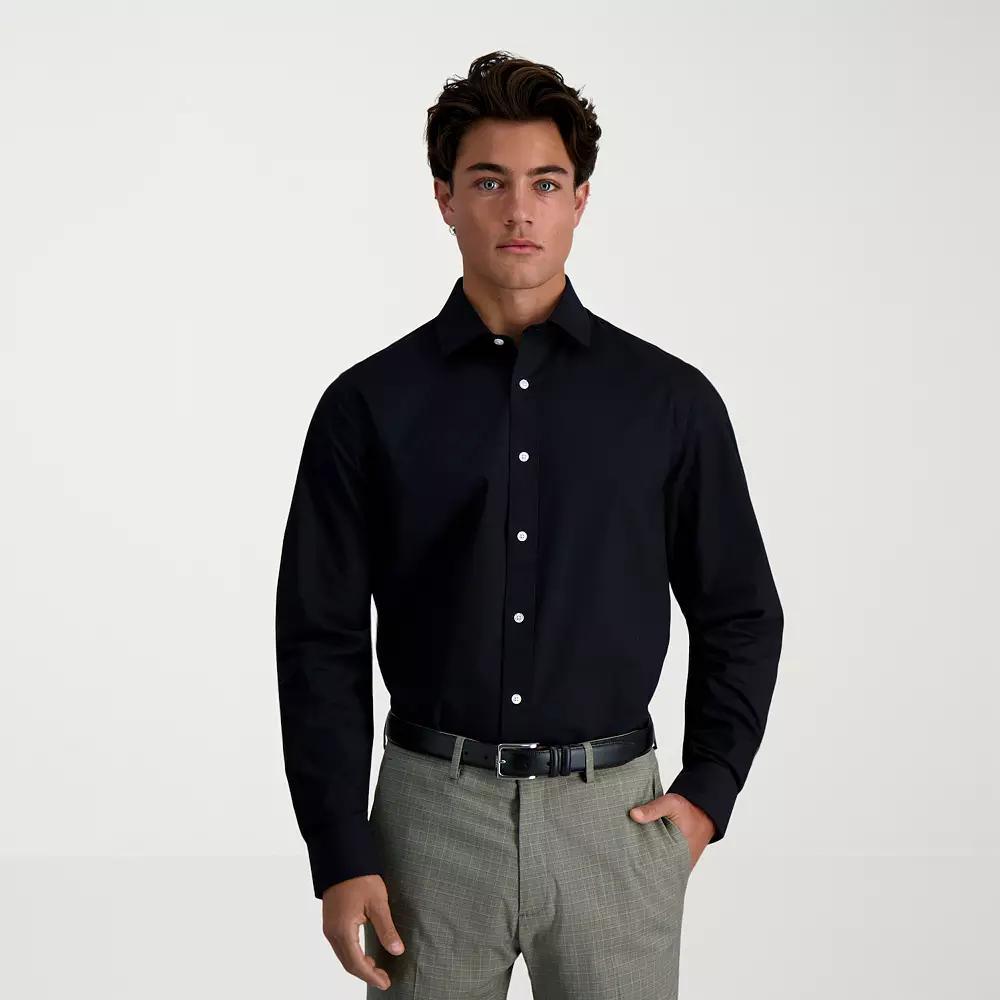 Men's Haggar® Premium Comfort Classic Fit Wrinkle Resistant Dress Shirt, Size: 17.5-34/35, Black Product Image