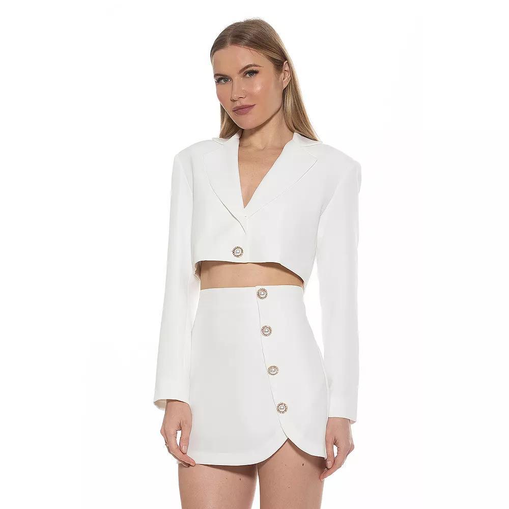 Women's ALEXIA ADMOR Jane Cropped Long Sleeve Jacket, Size: 12, Nude Product Image