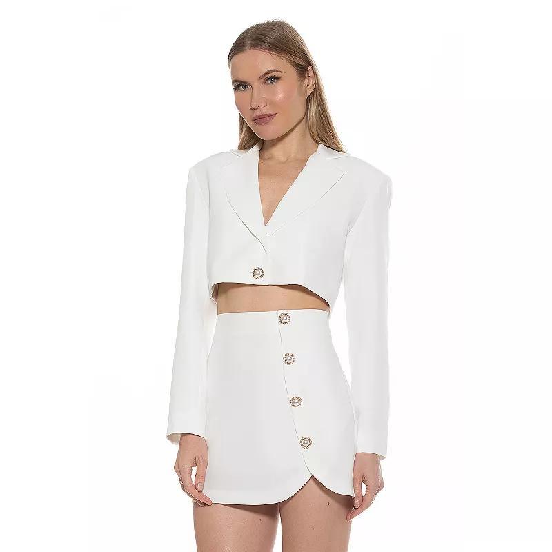 Women's ALEXIA ADMOR Jane Cropped Long Sleeve Jacket, Size: 12, Nude Product Image