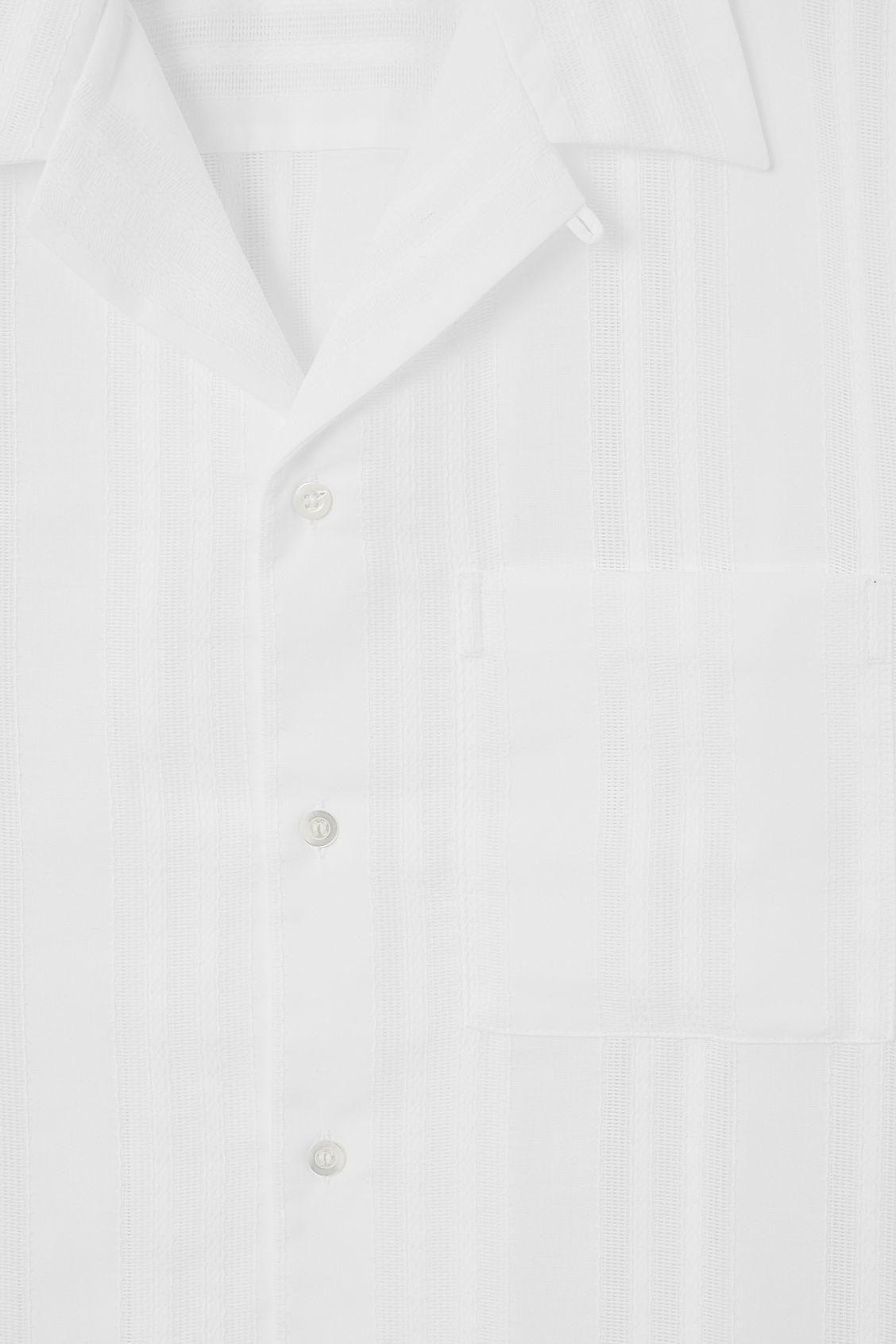 RELAXED STRIPE-JACQUARD COTTON SHORT-SLEEVED SHIRT Product Image