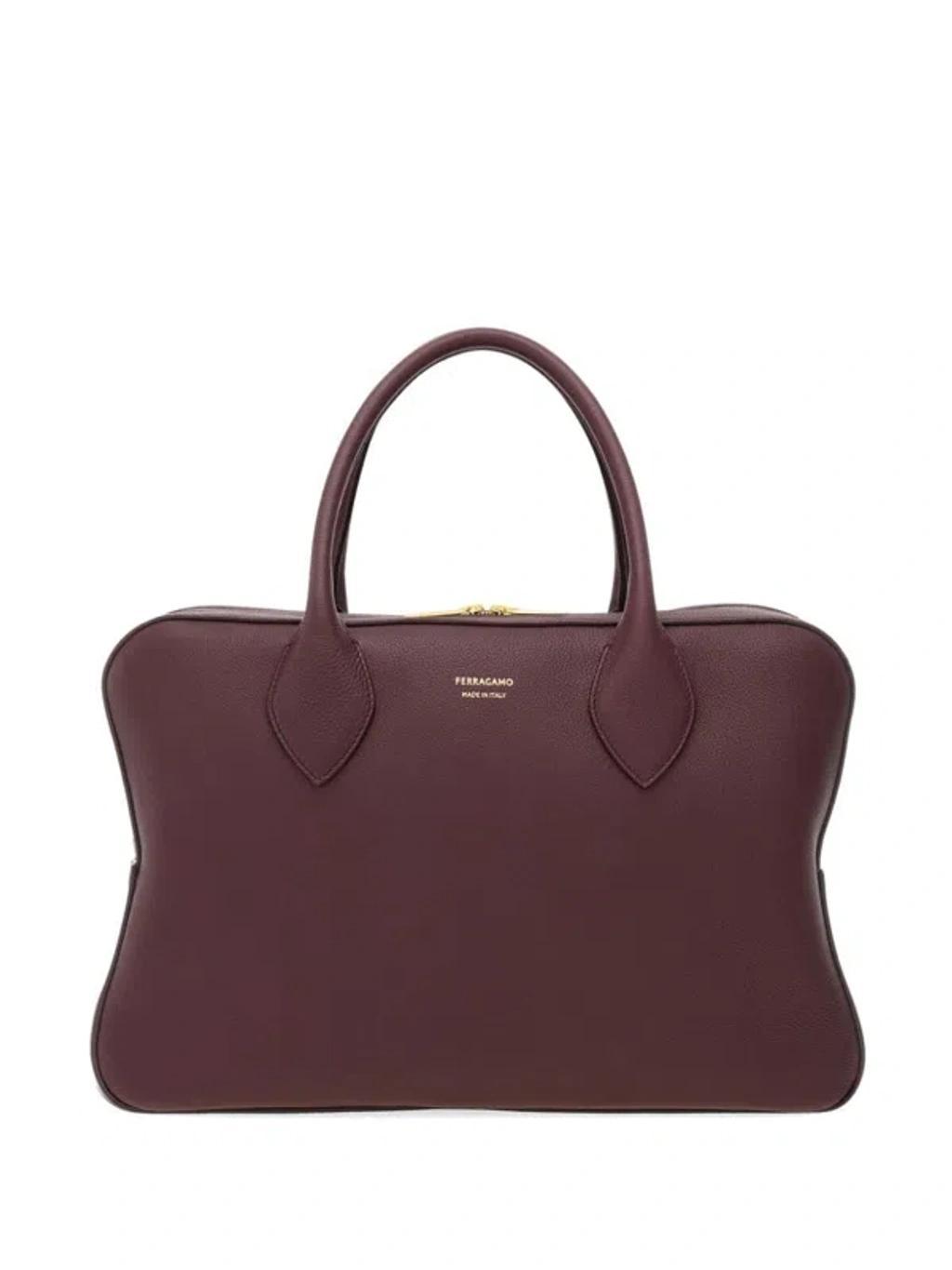FERRAGAMO Zipped Tote Bag In Red Product Image