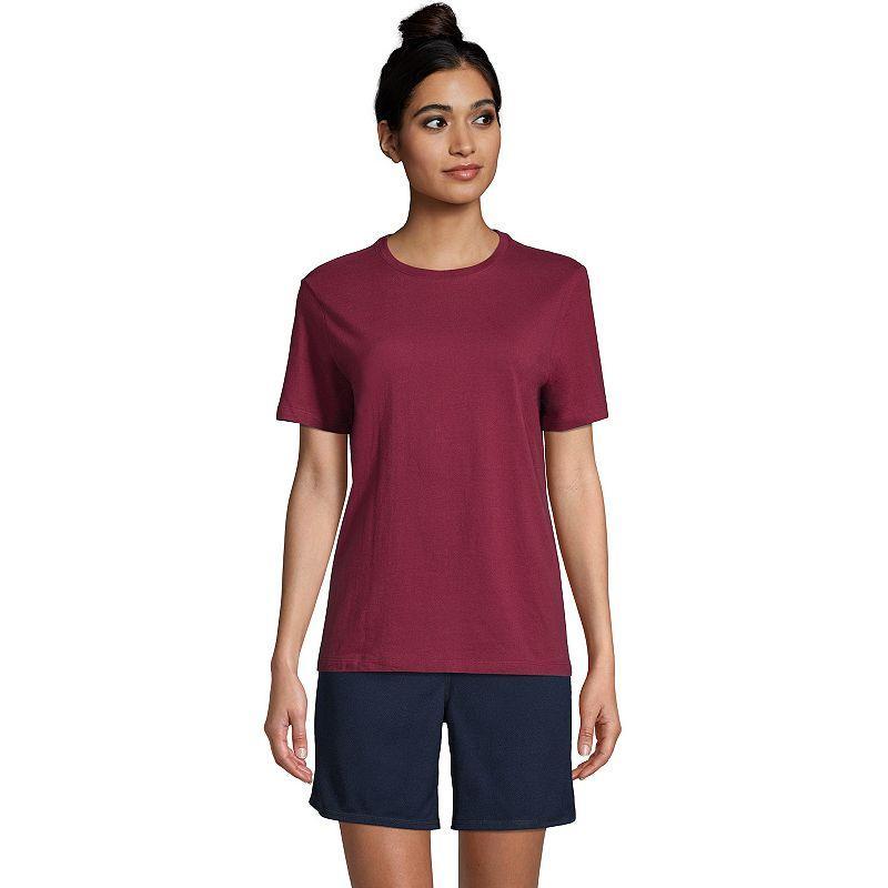 Women's Lands' End Short Sleeve Essential Tee, Size: Medium, Ice Pink Product Image