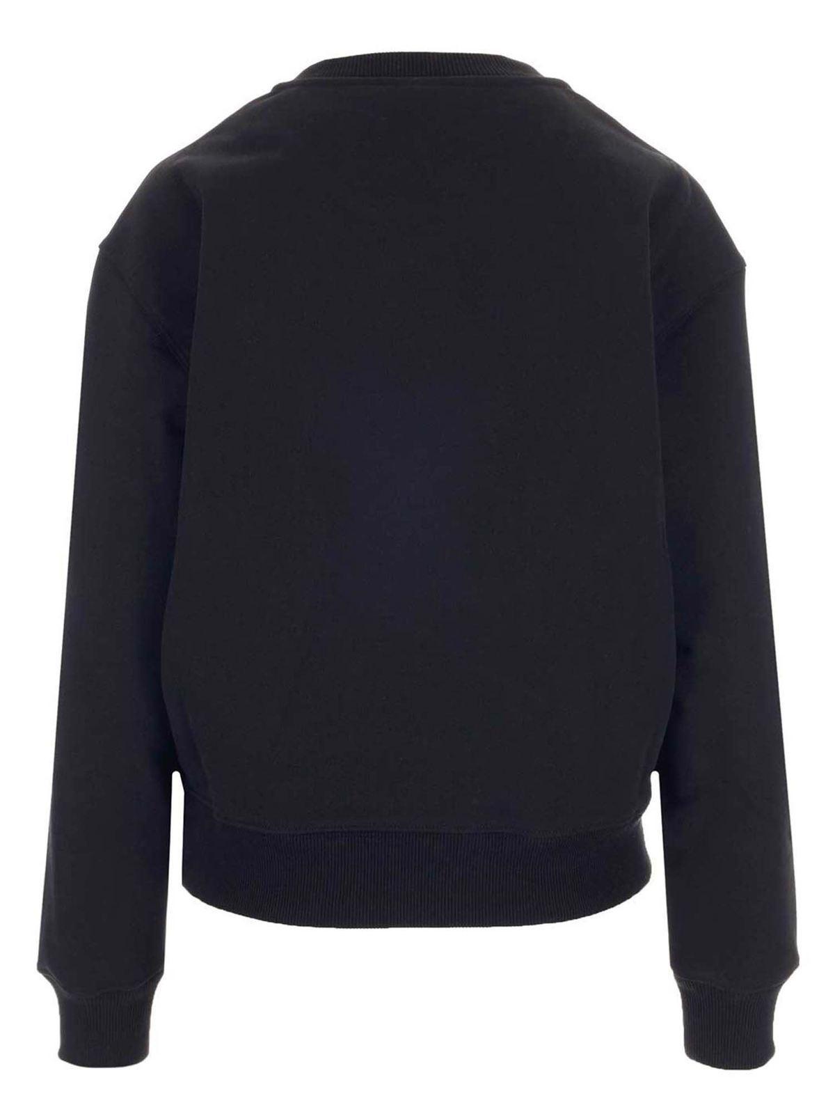 MSGM Logo Sweatshirt In Black And White Product Image