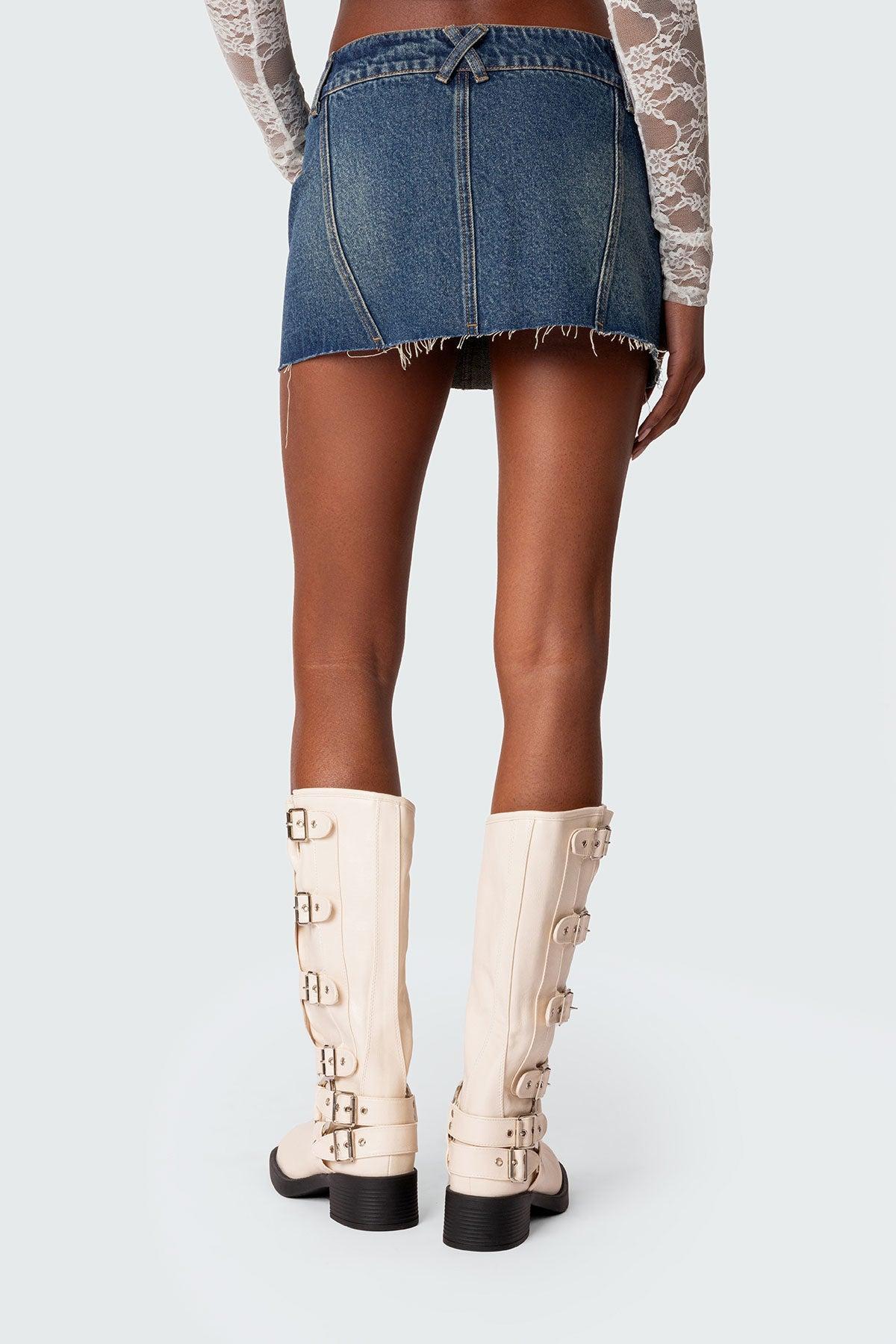 Donnie Washed Denim Mini Skirt Product Image