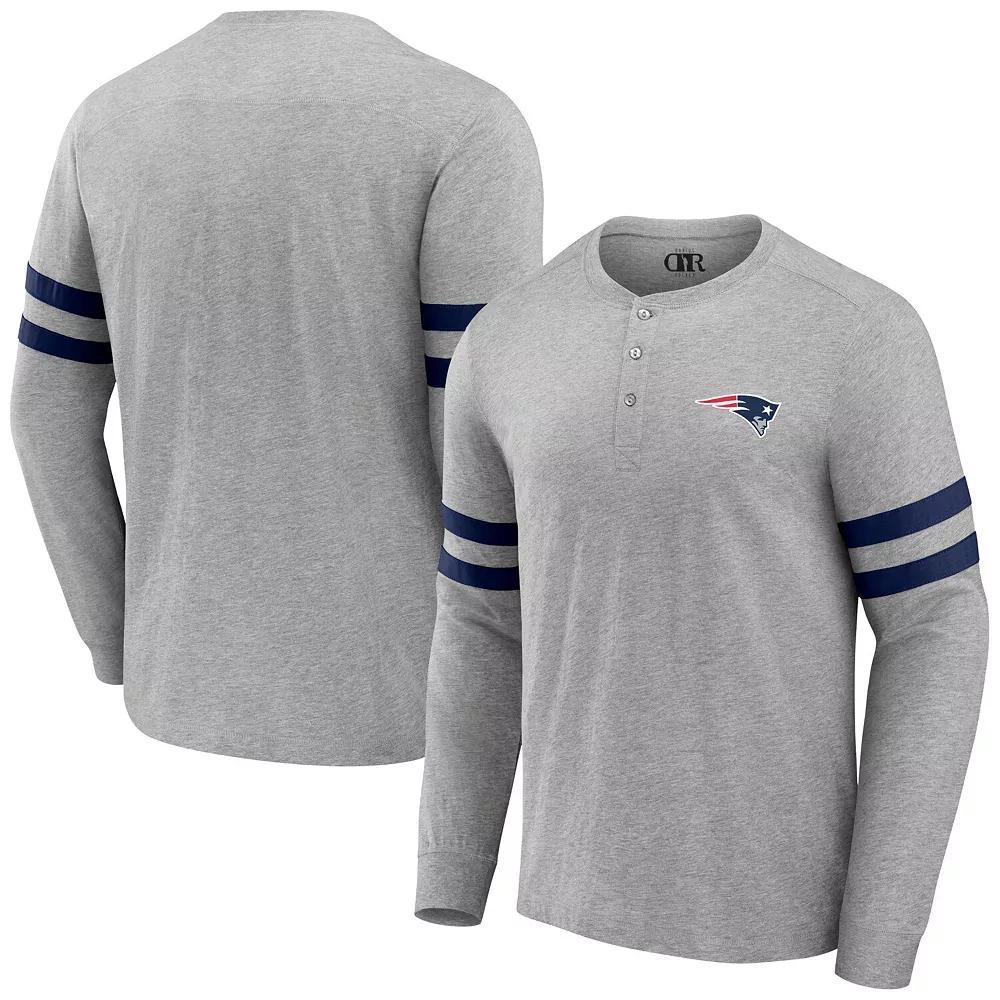 Men's NFL x Darius Rucker Collection by Fanatics Heather Gray New England Patriots Henley Long Sleeve T-Shirt, Size: Medium, Grey Product Image
