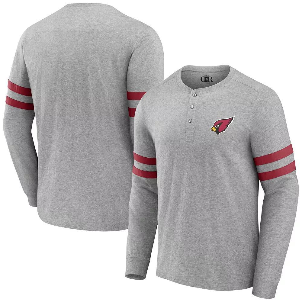 Men's NFL x Darius Rucker Collection by Fanatics Heather Gray Arizona Cardinals Henley Long Sleeve T-Shirt, Size: 2XL, Grey Product Image