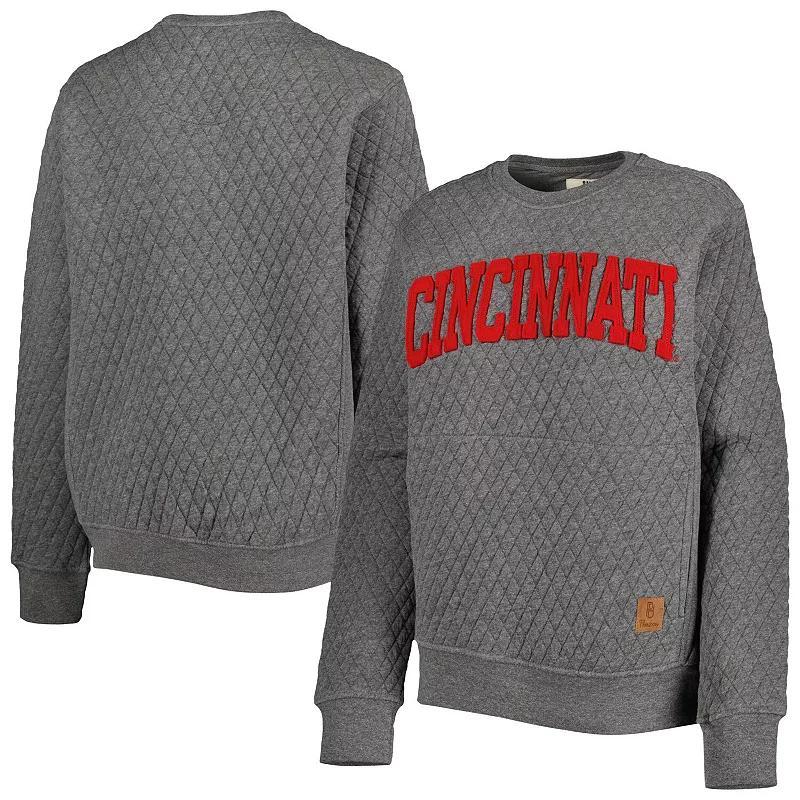 Women's Pressbox Heather Charcoal Cincinnati Bearcats Moose Quilted Pullover Sweatshirt, Size: XL, Grey Product Image