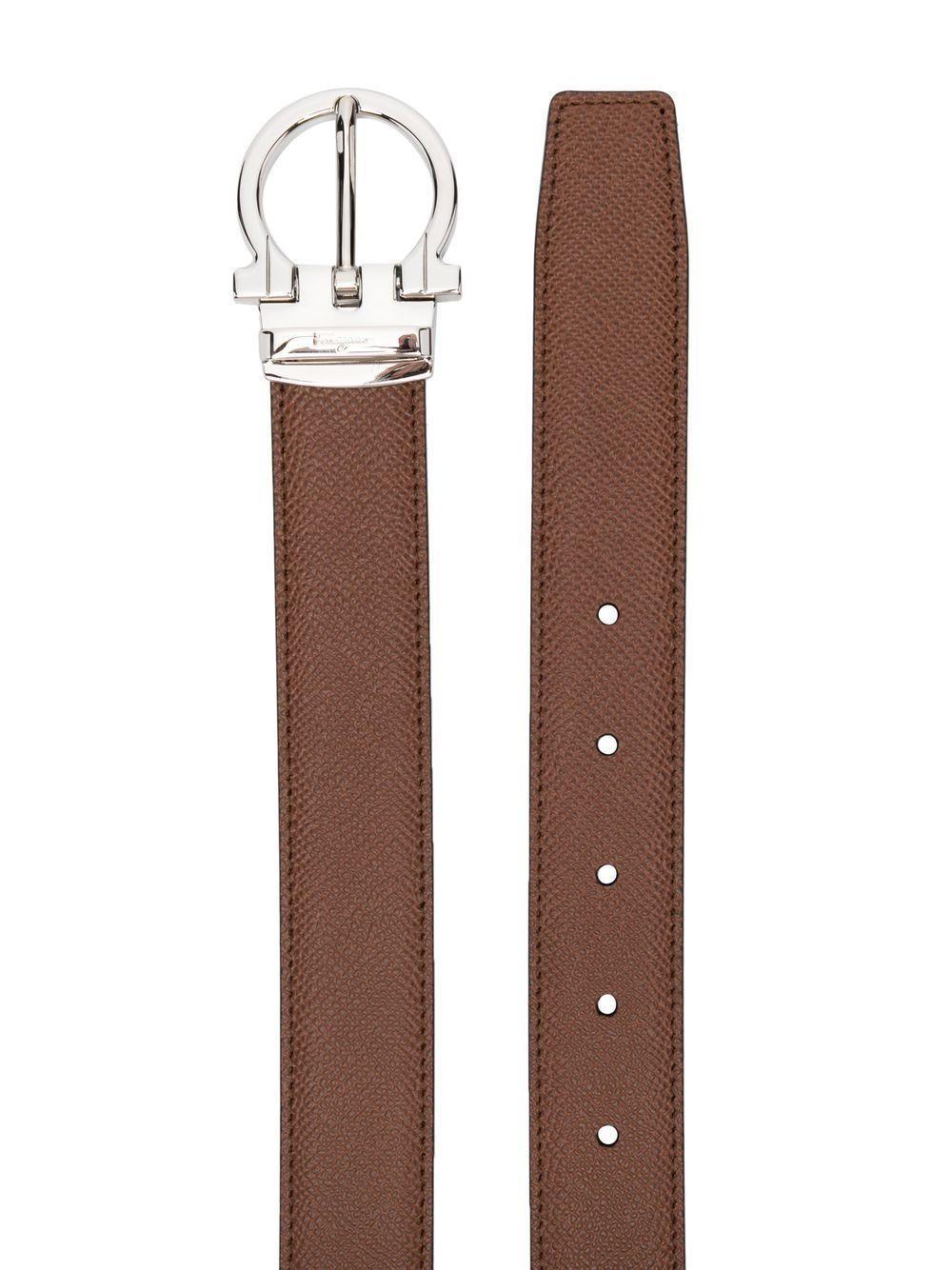 Gancini buckle leather belt  Product Image