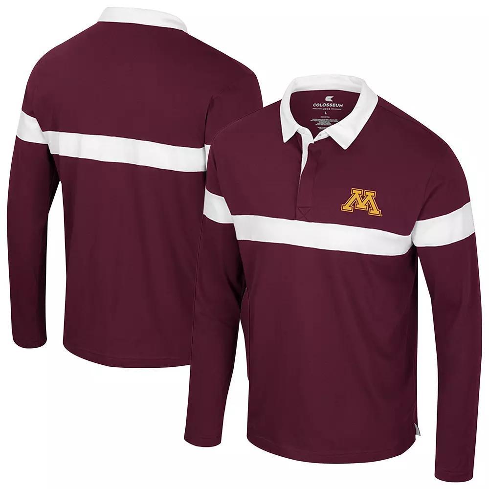 Men's Colosseum  Cardinal Arkansas Razorbacks Too Cool For School Long Sleeve Polo, Size: Large, Red Product Image