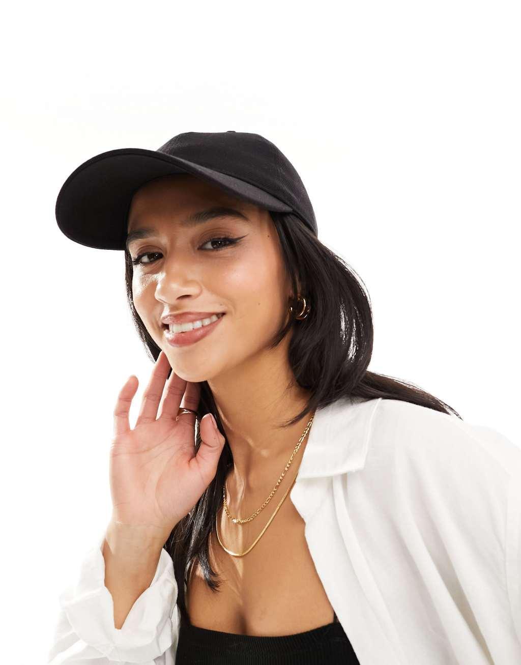 Accessorize cotton baseball cap in black Product Image
