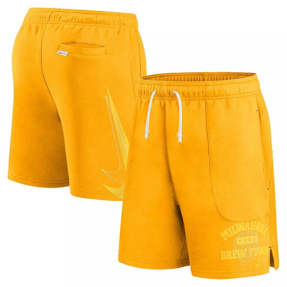 Men's Nike Gold Milwaukee Brewers Statement Ball Game Shorts, Size: Small Product Image