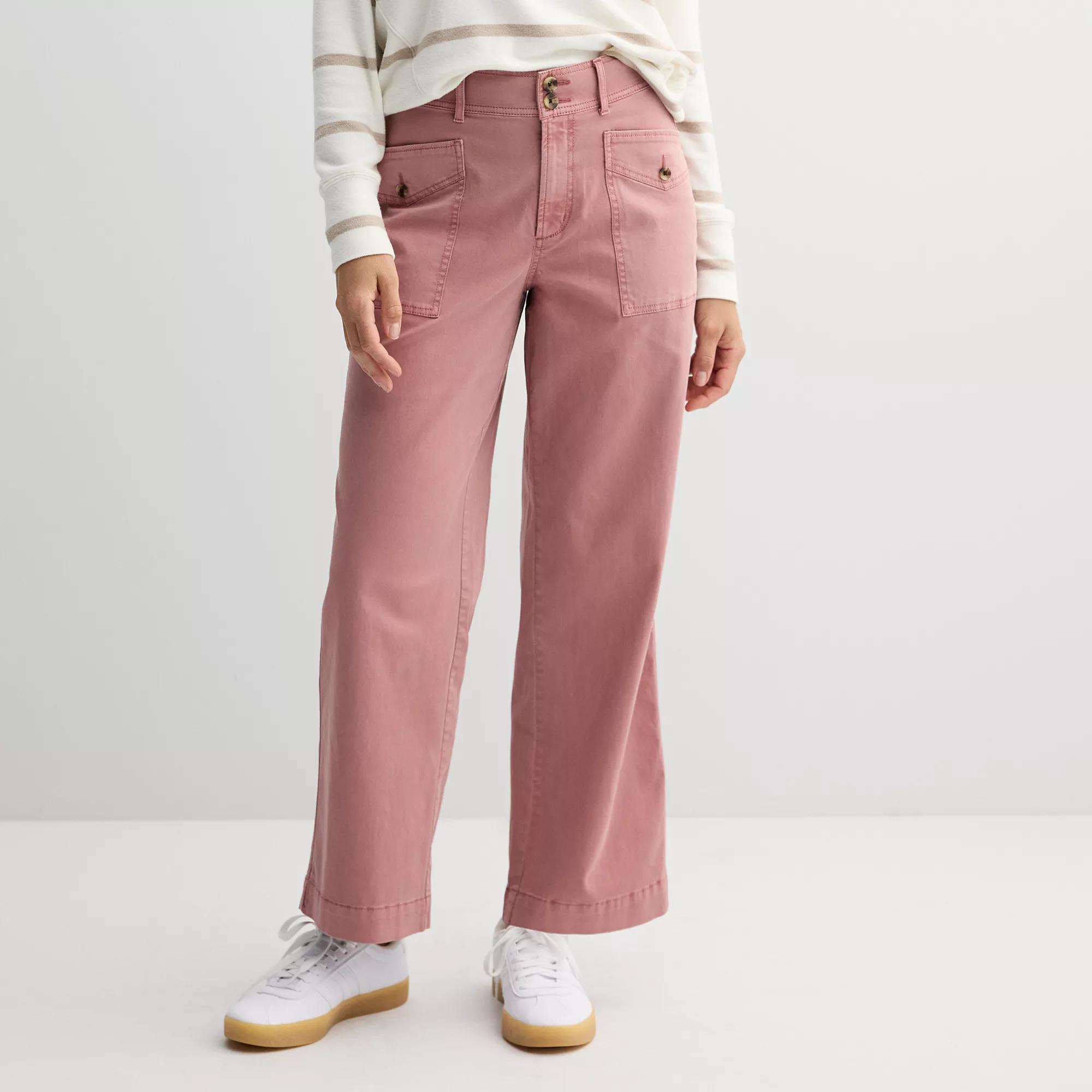 Petite Sonoma Goods For Life® Femme Patch Pocket Pants, Women's, Size: XL Petite, Desert Pink Product Image