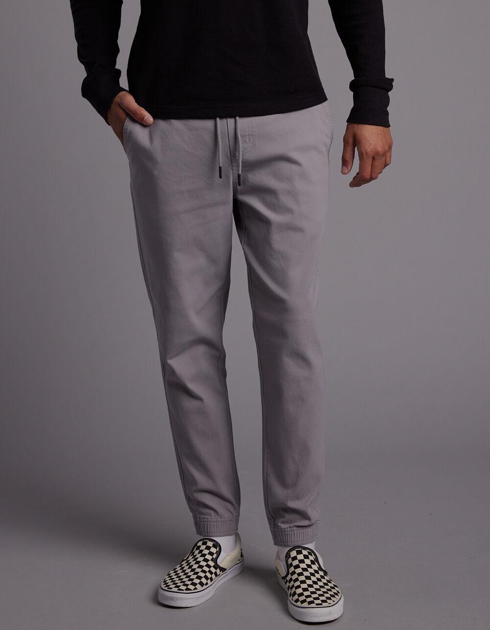 RSQ Mens Twill Jogger Pants - LIGHT GRAY Product Image