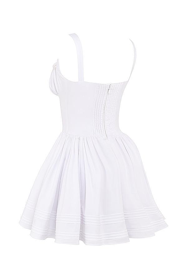 Natassia White Cotton Mini Dress Product Image