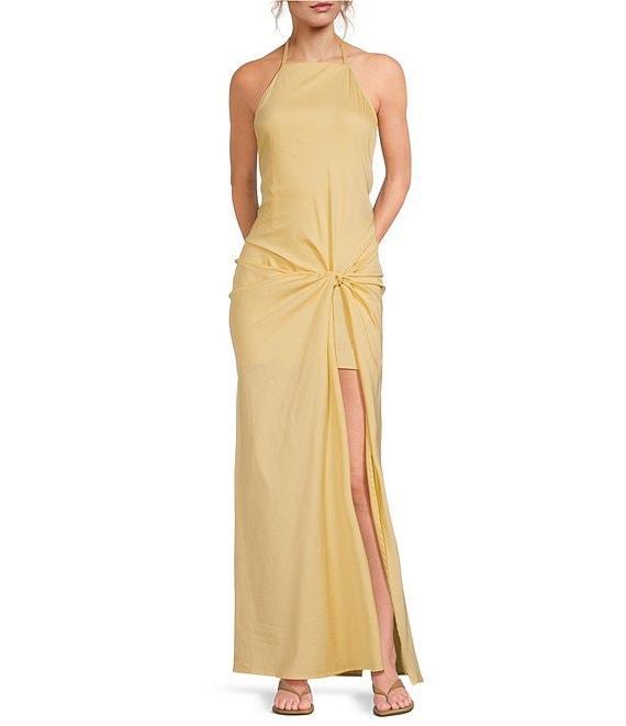 IRO Halter Neck Sleeveless Tie Front Maxi Dress Product Image