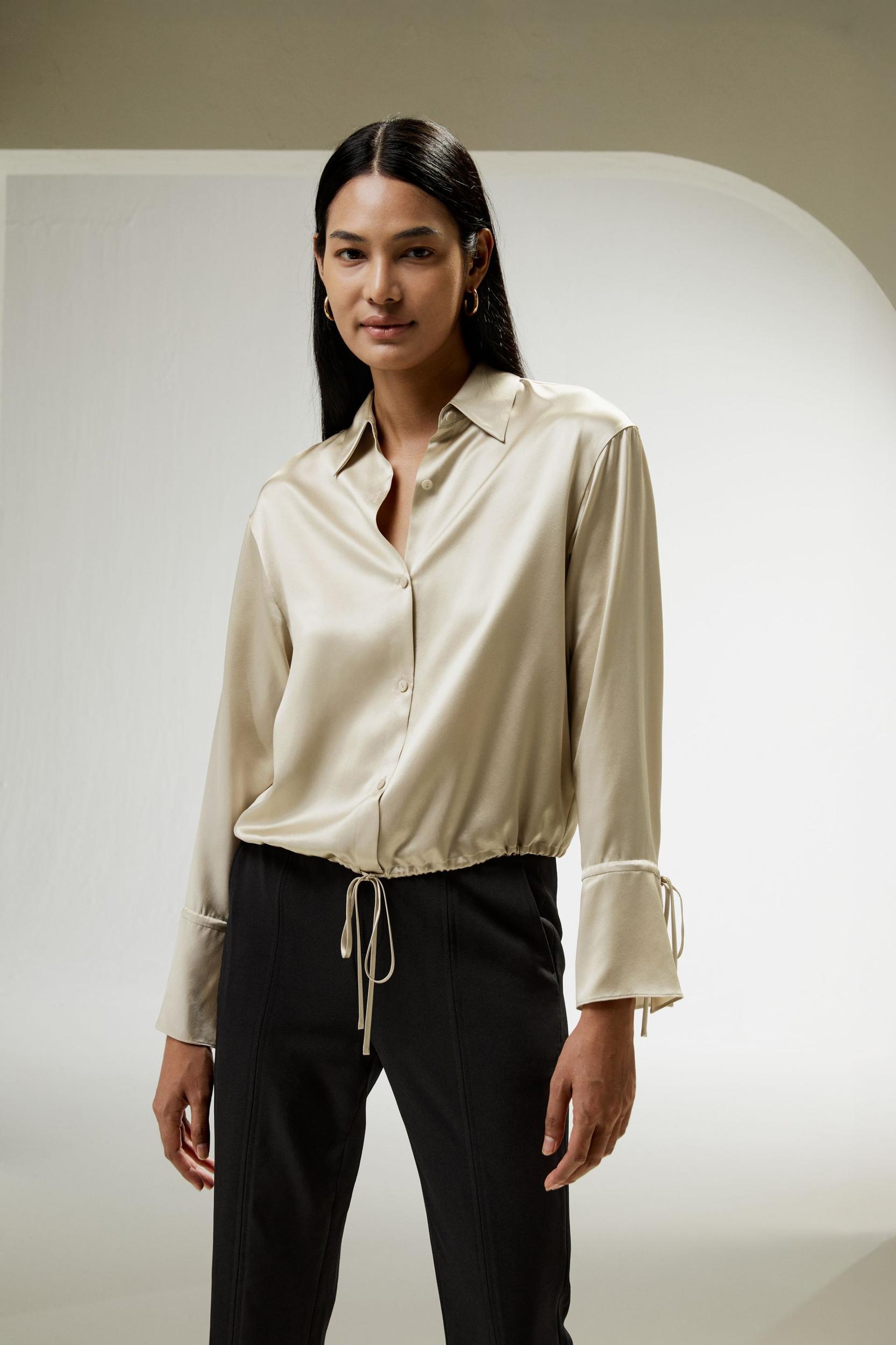 Silk Blouse with Drawstring Product Image