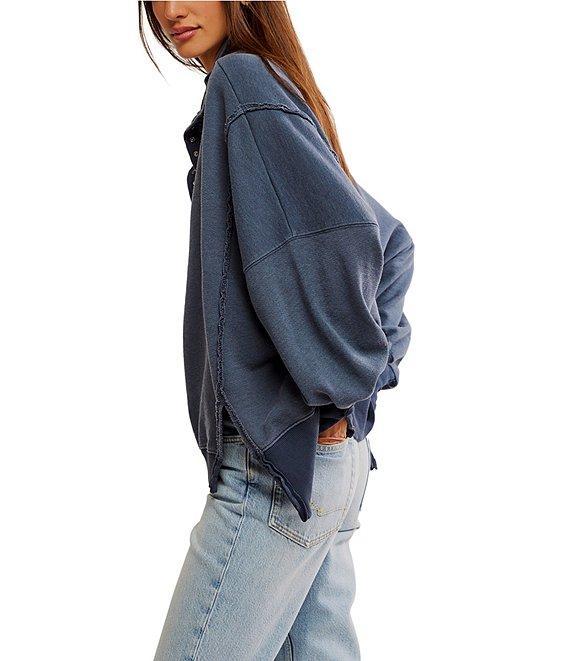Free People We The Free Camden Henley Collar Neck Long Sleeve Sweatshirt Product Image