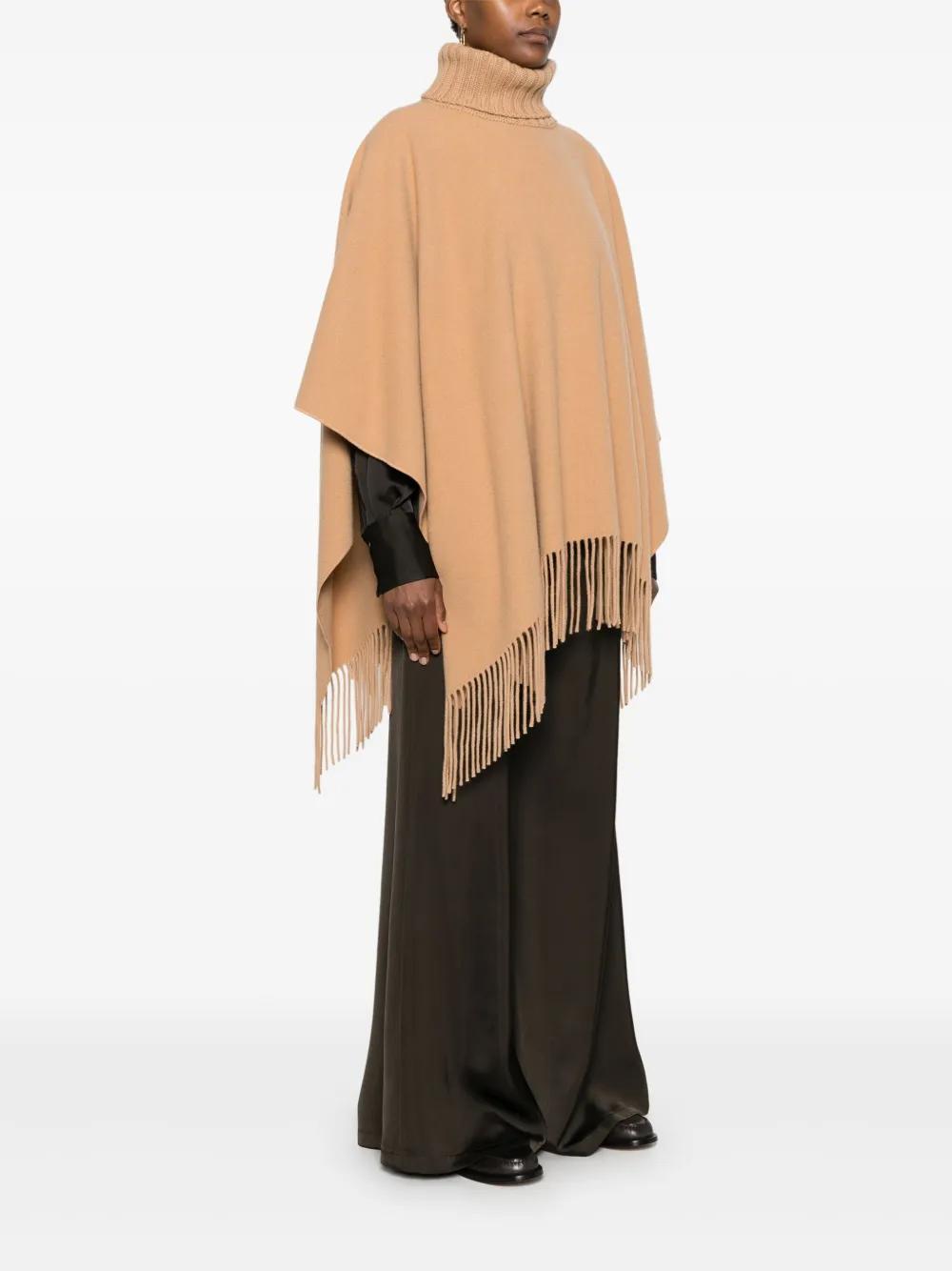 FABIANA FILIPPI Wool And Silk Blend Cape In White Product Image