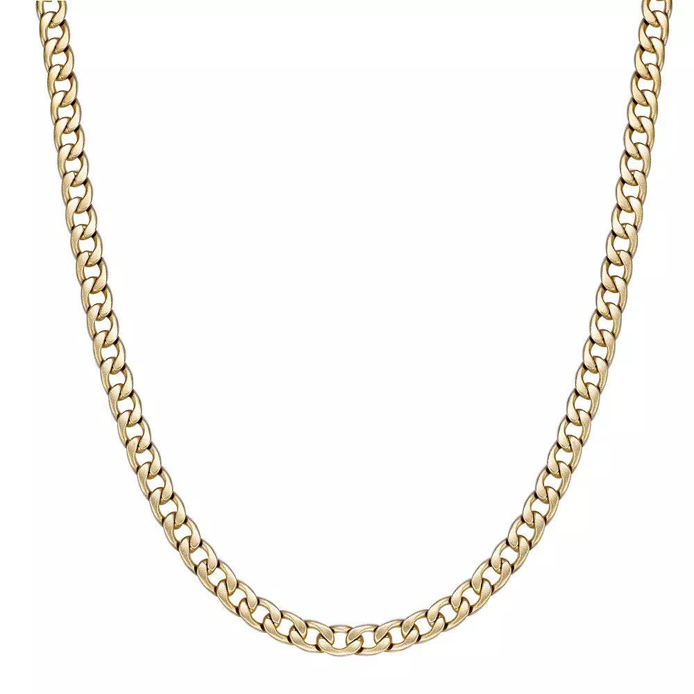 Men's LYNX Stainless Steel Gold Tone Ion-Plated Curb Chain Necklace, Size: 22" Product Image