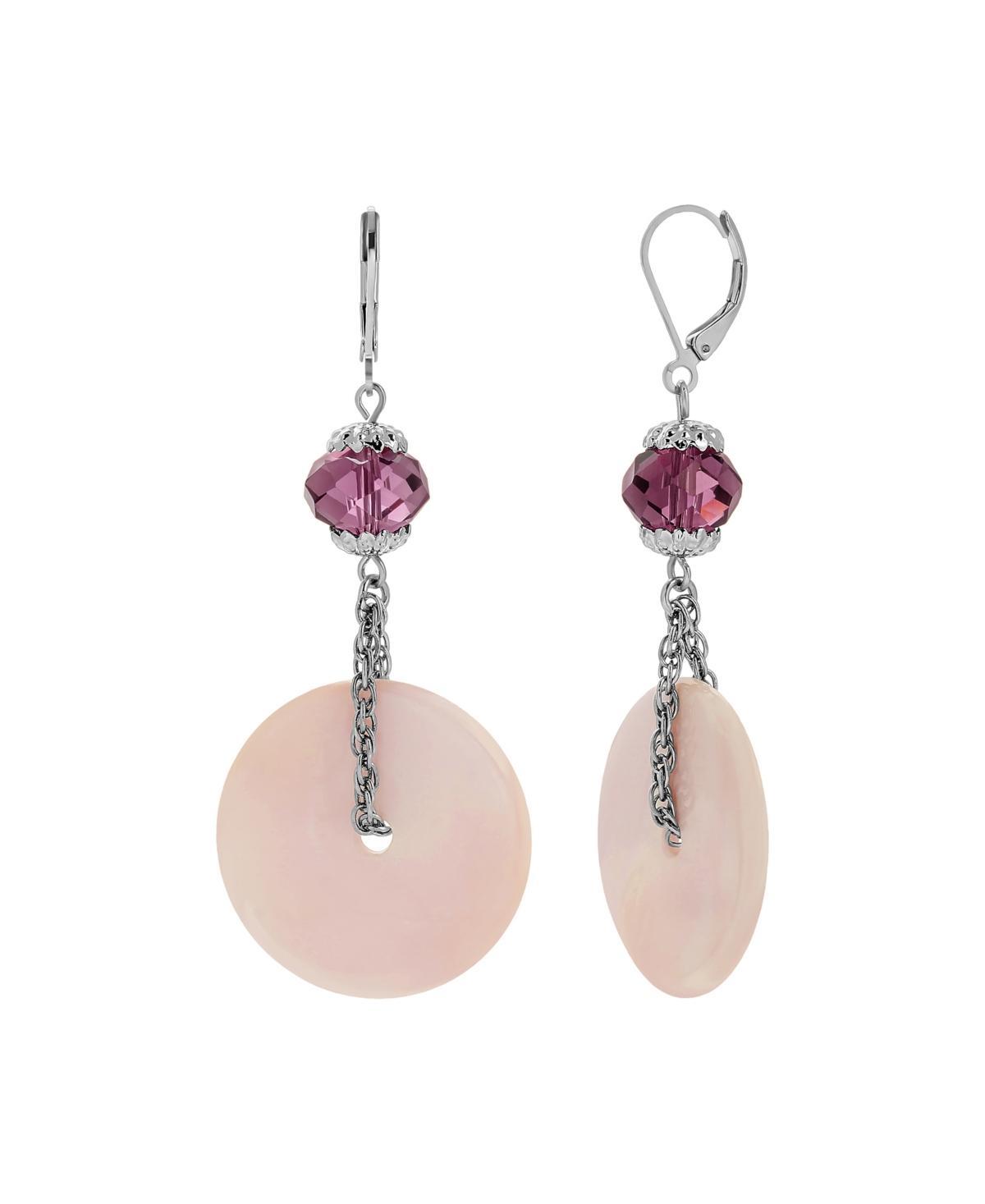 1928 Copper Tone Blue Drop Earrings, Womens Product Image
