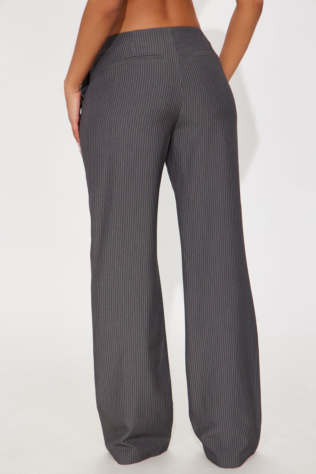 Vanessa Low Rise Pinstripe Trouser Pant 33 - Charcoal/combo Product Image